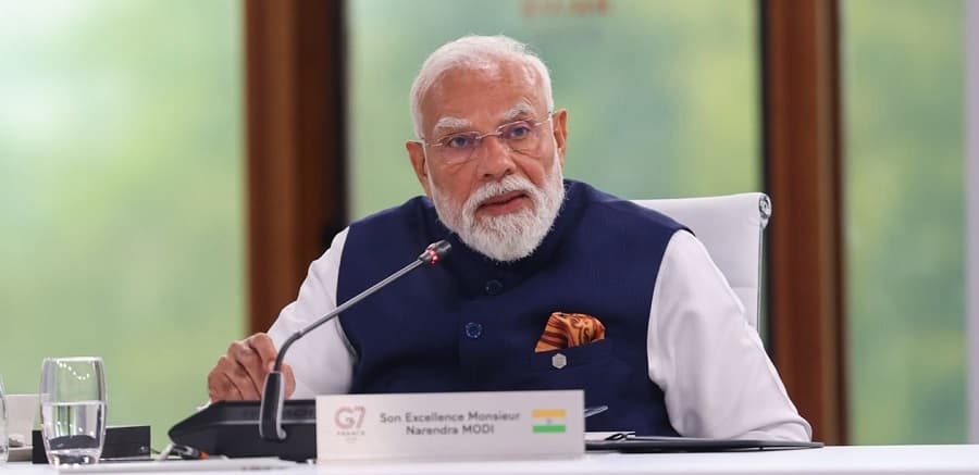 PM's address at the session titled "Restoring Balanced, Inclusive and Sustainable Economic Growth for All" at the G7 Summit in Evian, France