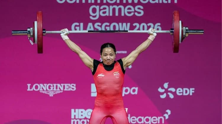 Commonwealth Games 2026: Mirabai Chanu wins gold, completes a hat-trick of gold medals.