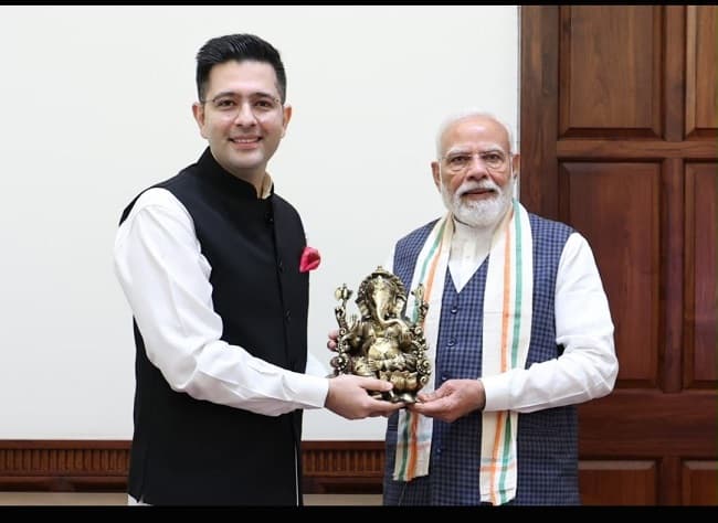To the Prime Minister Met Rajya Sabha MP Raghav Chadha