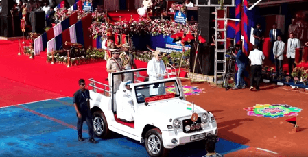 Amit Shah presents President’s Colour to Puducherry Police for distinguished service (Lead)