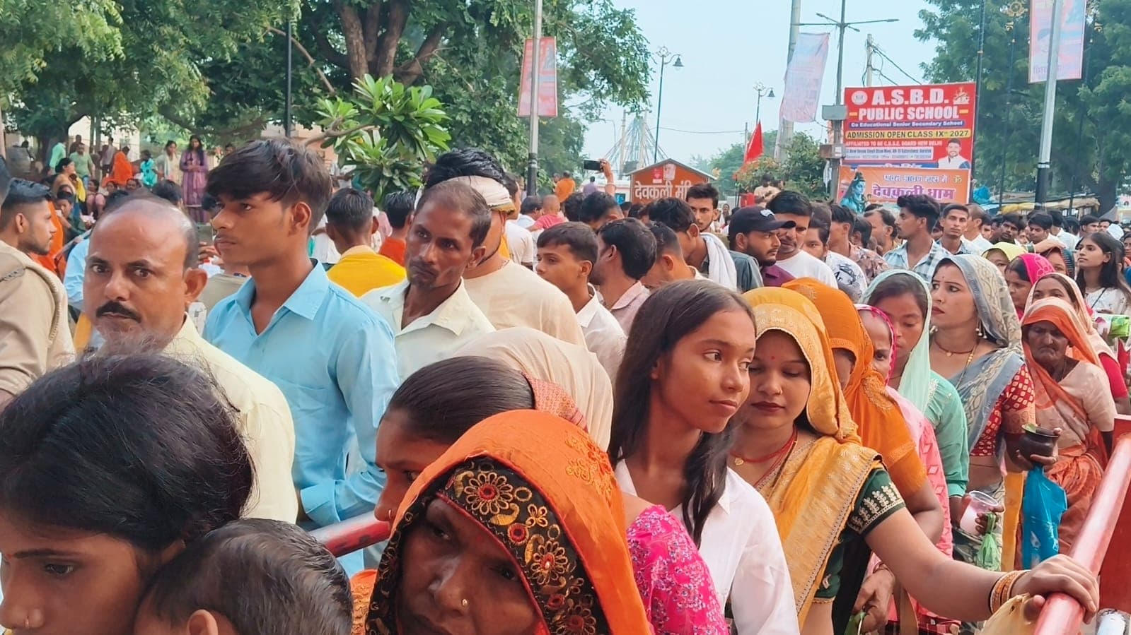 A massive surge of devotees at Devkali Dham on the second Monday of Sawan.