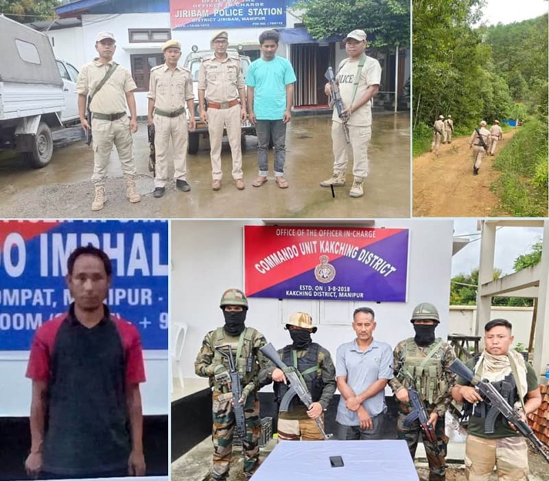 Security forces arrested three suspected militant cadres in Manipur.