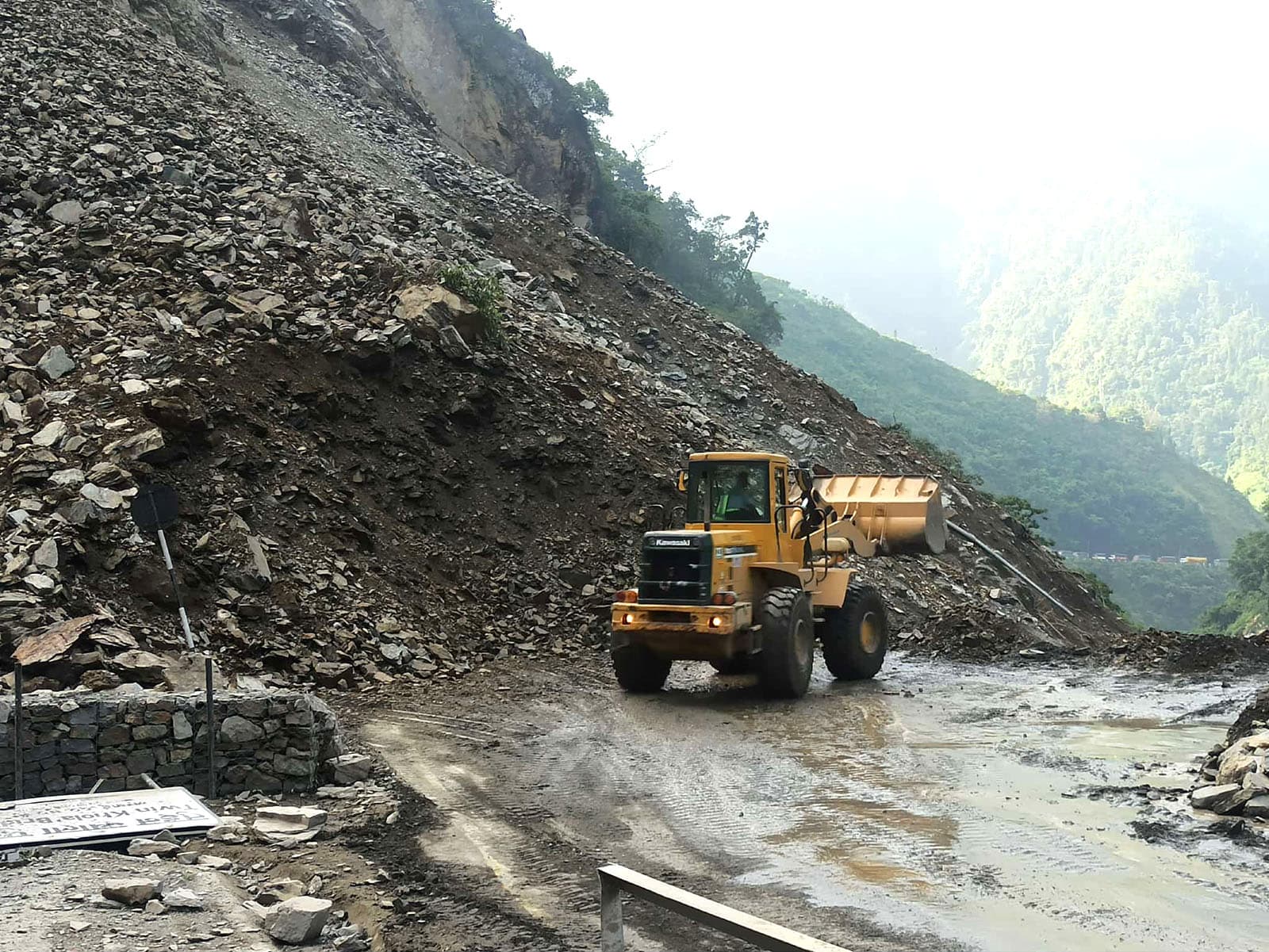 Heavy rains in Nepal trigger landslides in several areas; traffic on major highways disrupted.