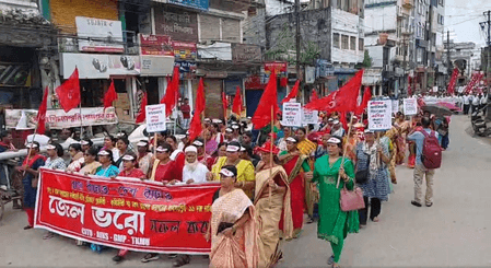 Women among thousands join ‘Jail Bharo’ stir across Tripura