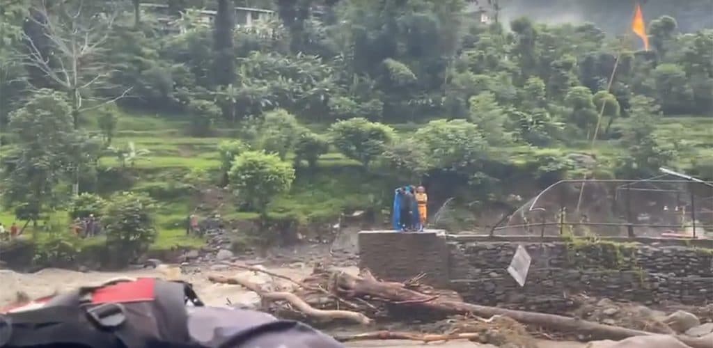 Nepal Pokhara Flood Bridge Tem