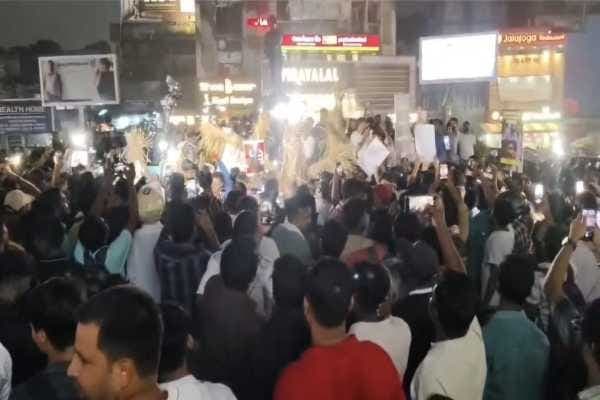 Jh Jpsc Prosting Students Burns Ministers Effigies