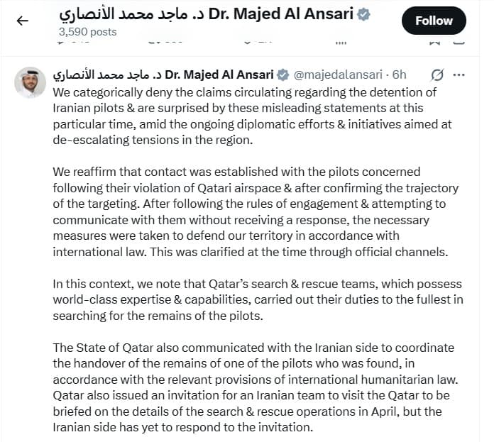Qatar Iran Pilot Dispute
