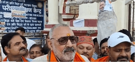 BJP workers protest in Begusarai over 'Vande Mataram' row; Giriraj Singh slams Rahul Gandhi