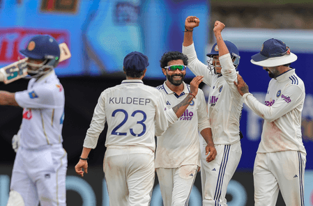 1st Test: Suthar, Jadeja star as India bowl out SL for 284, take 178-run lead despite Dinusha’s ton