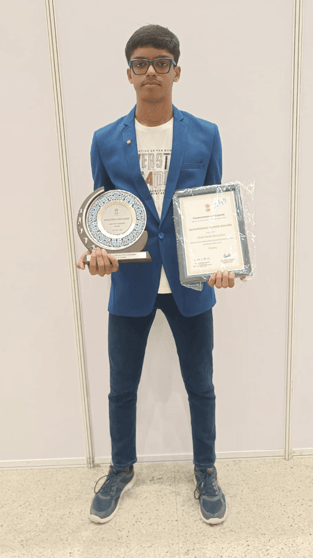Adani Sportsline Academy skater Parth Shah honoured with Gujarat’s Jaydeepsinhji Junior Award