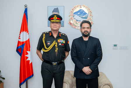 Indian Army Chief Dhiraj Seth calls on Nepal PM Balendra Shah