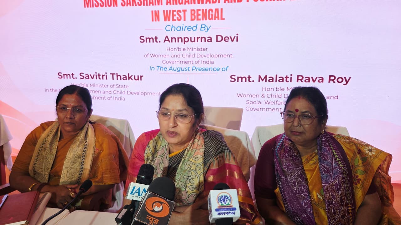 Union Minister Annapurna Devi's press conference in Kolkata.
