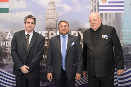 MEA Secretary attends Uruguuay's National Day celebrations, reaffirms commitment to strengthen ties
