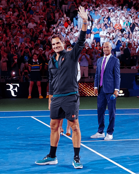 ‘It’s great to be back in New York’: Federer returns to US Open for memorable exhibition night