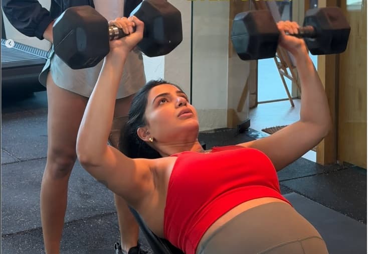 Samantha Ruth Prabhu shares a glimpse of her pregnancy workout: ‘Training looks different these days’