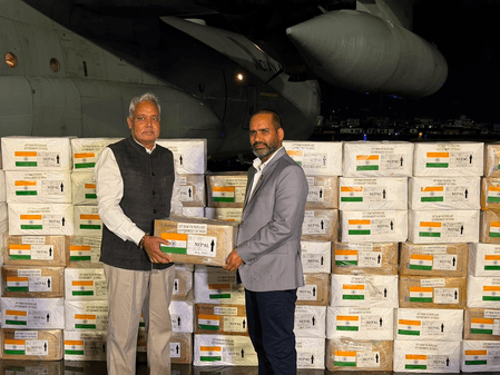 India hands over 10‑tonne flood relief aid to Nepal