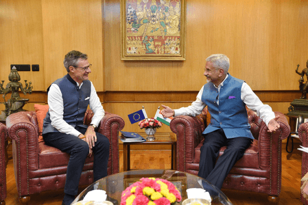 EAM Jaishankar meets outgoing EU Ambassador, appreciates his contributions towards FTA