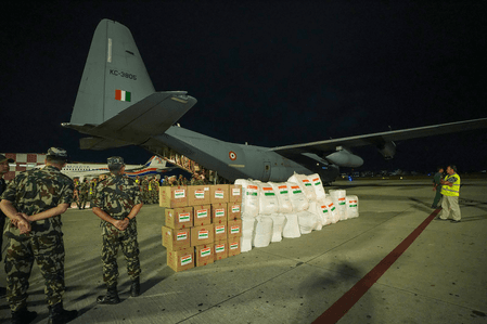 Third flight with assistance and rescue team from India reaches Nepal