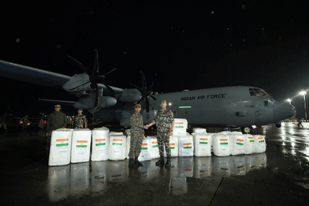India hands over fourth consignment of relief materials to flood-hit Nepal