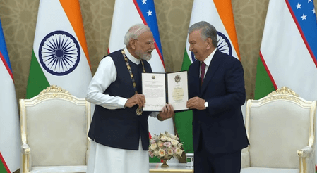 Uzbekistan confers its highest honour 'Oliy Darajali Do’stlik’ Order on PM Modi