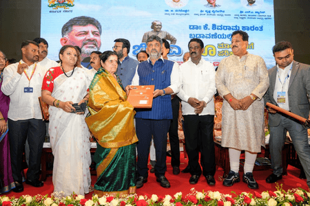 'I am also a farmer’s son; I understand your pain’: K'taka CM Shivakumar gives compensation to Shivaram Karanth Layout landowners